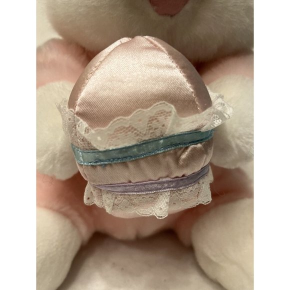 Cuddle Witt Rabbit Plush Satin Egg Easter Pink Eyes 16 inch - Picture 3 of 9